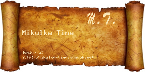 Mikulka Tina névjegykártya